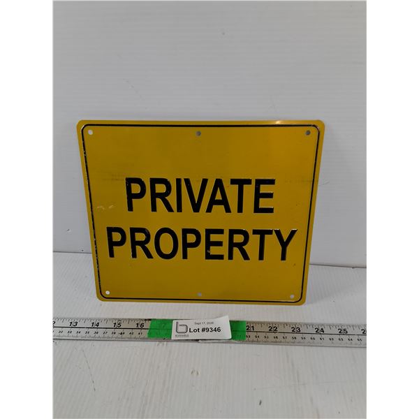 Private Property Metal Sign 10" x 8.5"