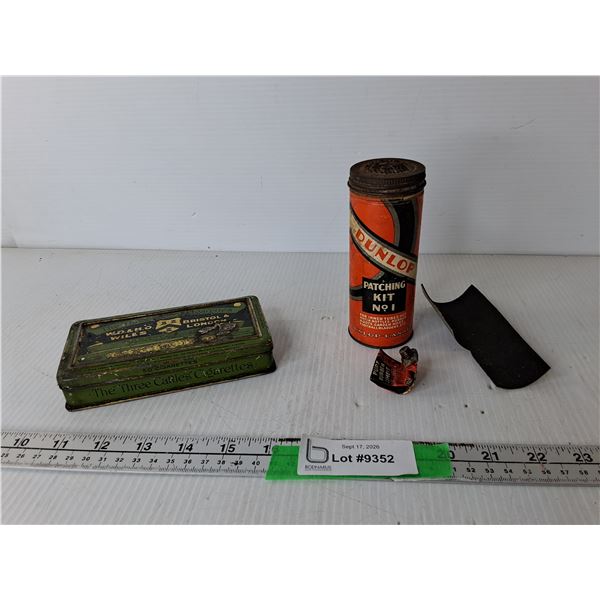 Dunlop Patch Kit- As Is & The Three Castles Cigarette Tin