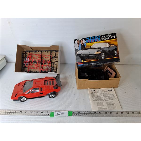 Built Lamborghini Plastic Model Car & Miami Vice Daytona Spyder Car Kit