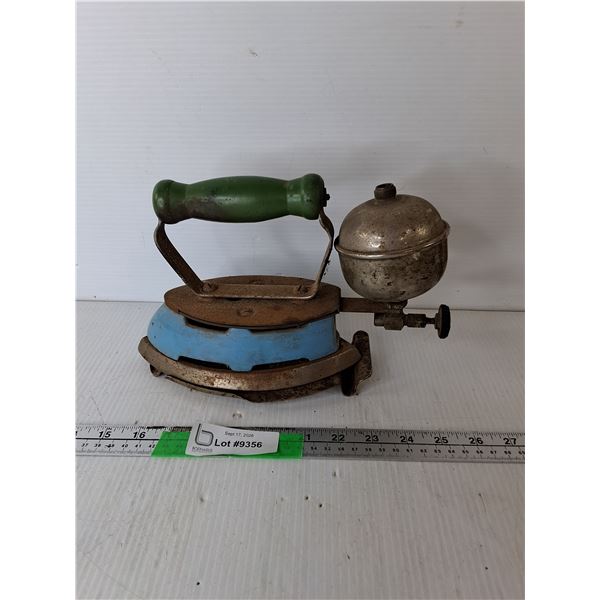 Vintage Gas Clothes Iron & Base
