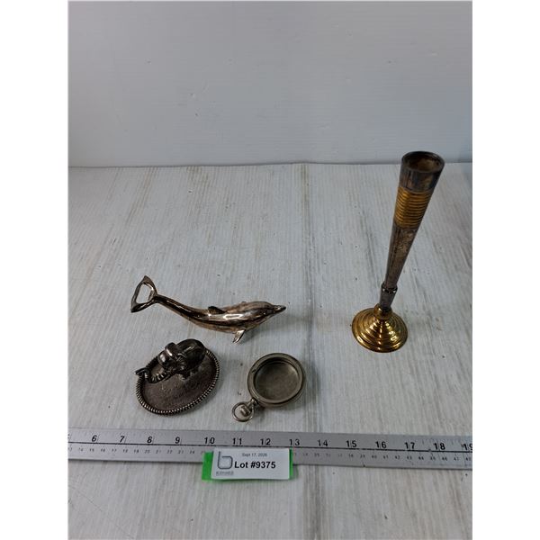 Elephant Ring Holder, Candlestick, Open-Faced Pocket Watch Case, Dolphin Bottle Opener