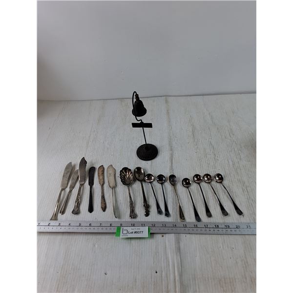Assorted Vintage Knives, Spreader, Specialized Spoons, El Camino Bell No Clapper