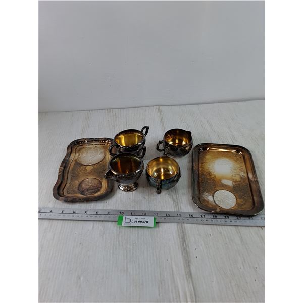 (2) Sets of Tea Creamer & Sugar Cups with Underplates