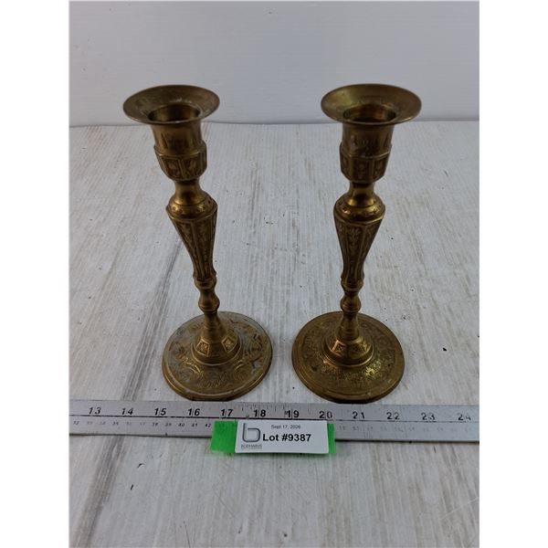 (2) Metal Candlesticks