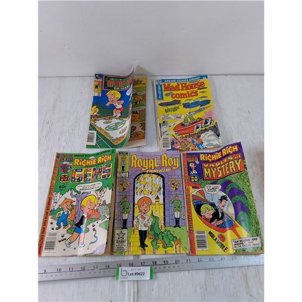 (5) Comics, - Includes Ritchie Rich, Royal Boy, Mad House Comics