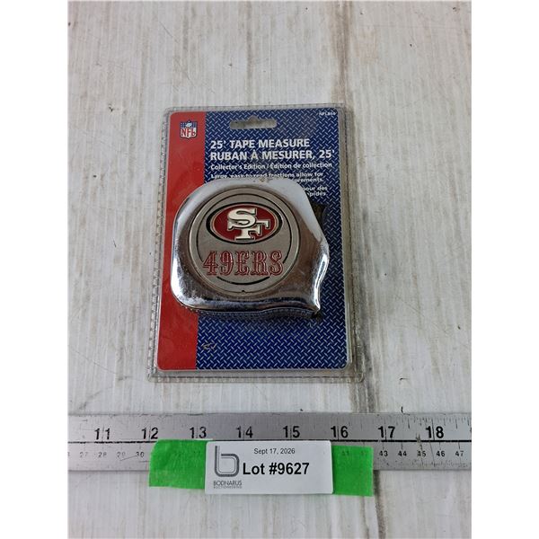 49ers 25" Inch Tape Measure Collector's Edition NFL Football