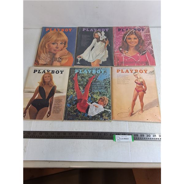 (6) Vintage 1968 Playboy Magazines