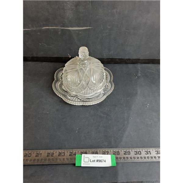 Antique Cut Glass Butter Plate