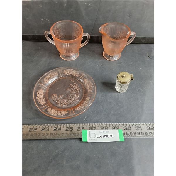 Pink Depression Glass Set