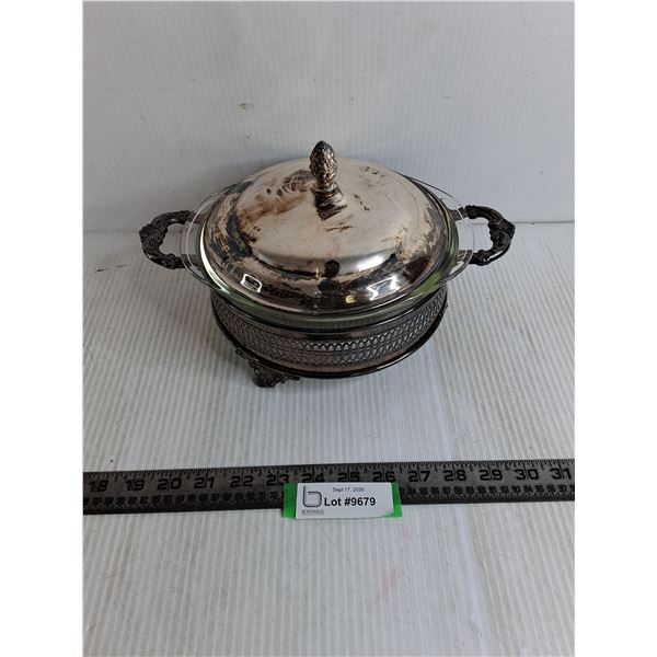 Vintage Sheffield Silver Plated Casserole Dish