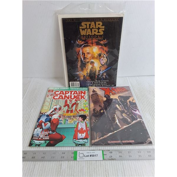Star Wars Souvenir Magazine,Captain Canuck Comic,X-Men Graphic Novel