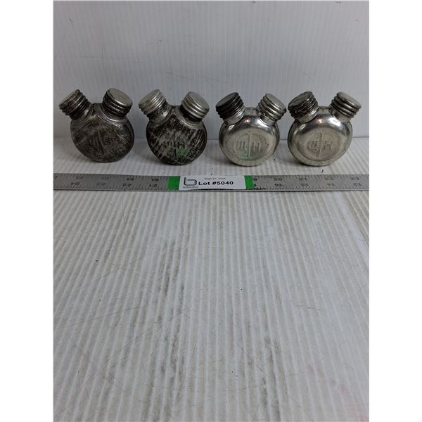 (4) U.S.S.R Soviet Army Mosin Nagant Double Oiler Pocket Tins (Stamped