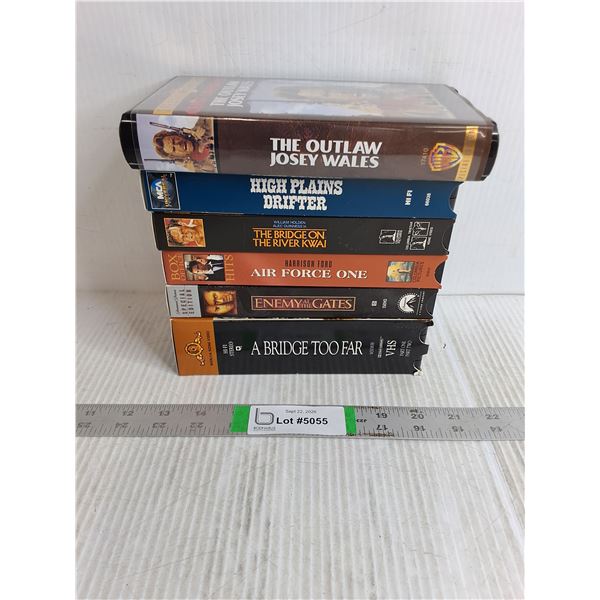 (6) VHS Movies-Outlaw Josey Wales,High Plains Drifter,Enemy at the Gates and more