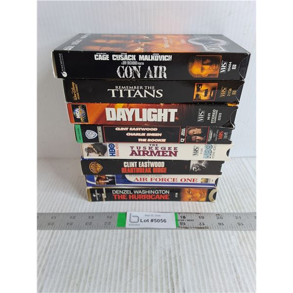 (8) VHS Movies-Con Air,The Rookie,Air Force One,The Hurricane and more