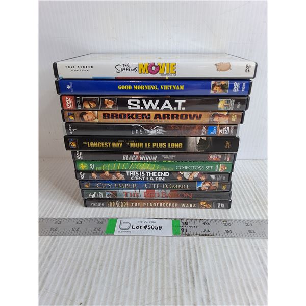 (12) DVD Movies-The Red Baron,Lost Girl,The Simpsons,This is the End and more