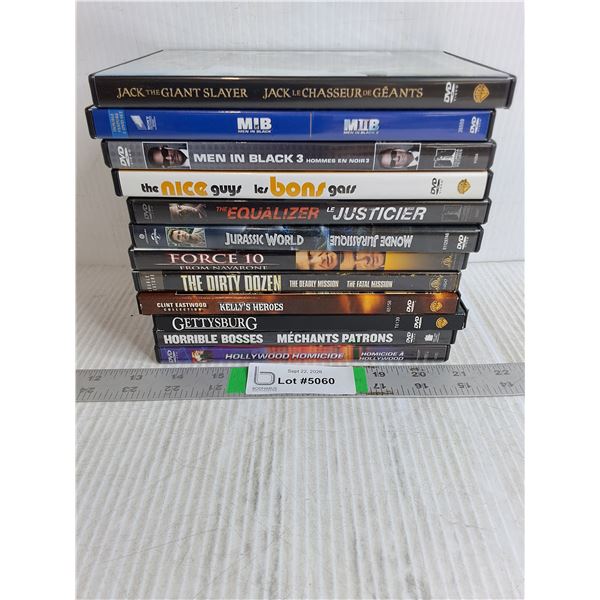 (12) DVD Movies-Gettysburg,Dirty Dozen,Kelly's Heroes and more