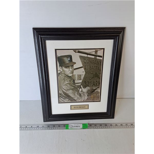 Framed Elvis Presley Army Photo 17" x 14"