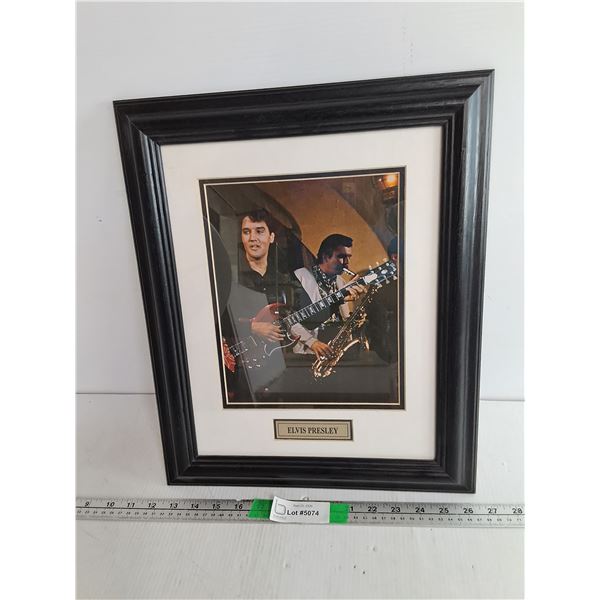 Framed Elvis Presley on Stage Photo 17" x 14"