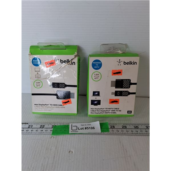 Belkin Macbook to HDTV & Display Port to HDMI Cables