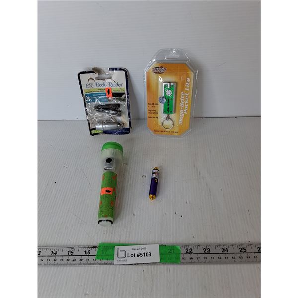 Flashlight, Laser Pointer, Book Clip Light, Misc. All As Is