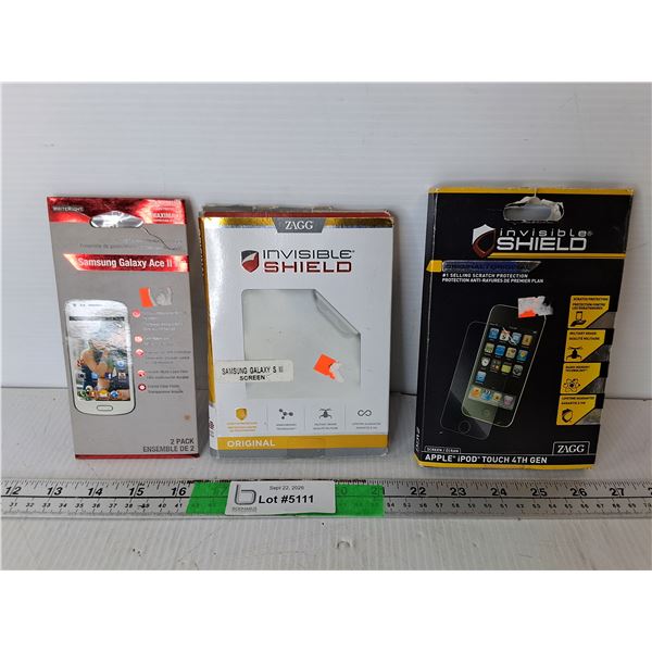 Screen Protectors for Ipod Touch 4th Gen, Galaxy Ace II & S III