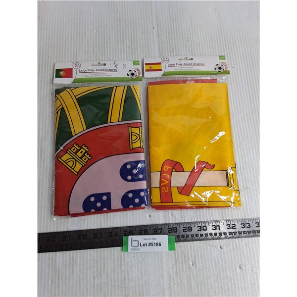 (2) Sealed Fan Edition National Flags - Spain & Portugal