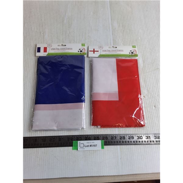 (2) Sealed Fan Edition National Flags - England & France