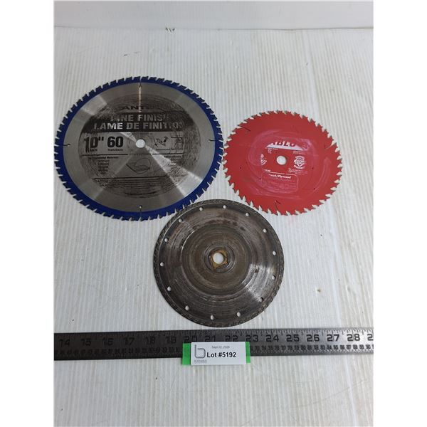 (3) Used Circular Saw Blades - 7, 7.25, 10"