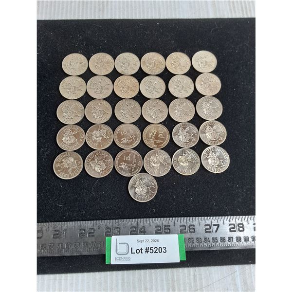 (31) Regina Buffalo Days 50 Cent Coin Tokens - Expired