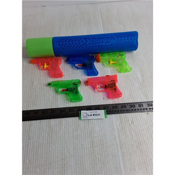 (6) Water Guns including X-Shot Bazooka