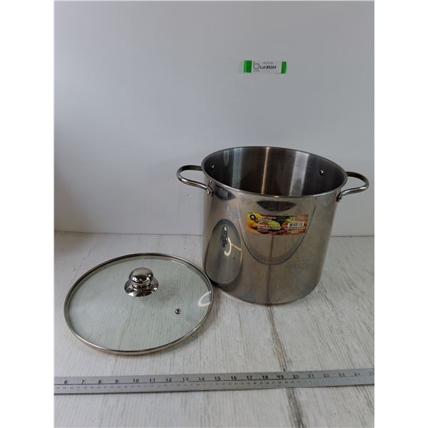 Hometrends 16 Quart Stock Pot With Glass Lid Stainless Steel