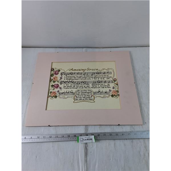 Amazing Grace Lyrics Cross-Stitch No Glass As-Is