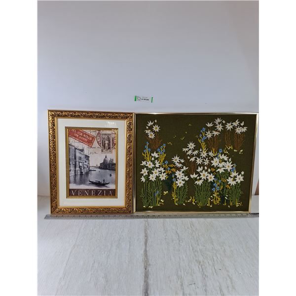 Picture of Venice, Sewn Flower Picture