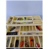 Image 6 : Old Pal Brown Tackle Box, Assorted Lines, Lures, Line Bobs, Misc