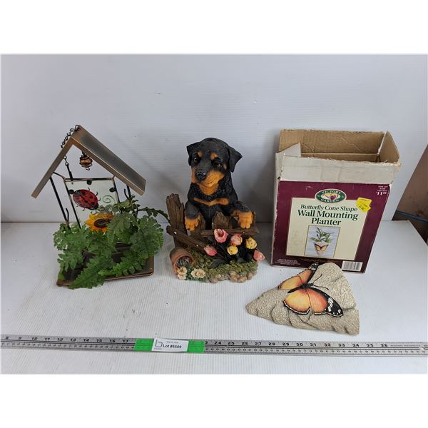 Hanging Decor, Puppy Key Holder & Butterfly Cone Shape Wall Mounting Planter