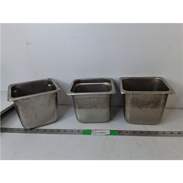 (3) Aluminum Serving Inserts 6.25" x 6.75" x 5.75"