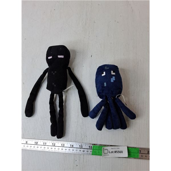 (2) Minecraft Plushies- Enderman & Squid