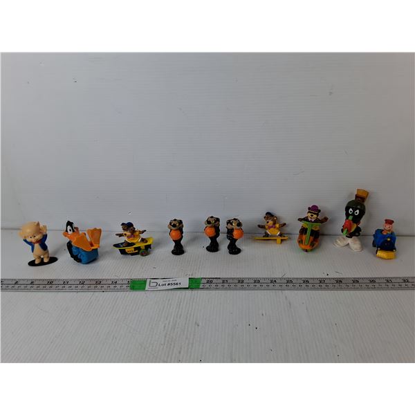 (10) Cartoon Figurines- Charlie Brown, Porky Pig, Daffy Duck, Misc.