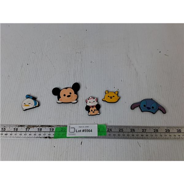 (5) Disney Fridge Magnets- Mickey & Minnie Mouse, Stitch, Misc.