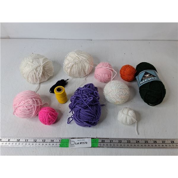 Rolls of Yarn & Spool of Thread