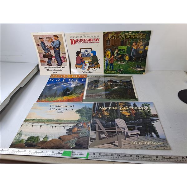 (7) Expired Calendars- John Deere, Norman Rockwell, Doonesbury, Misc.