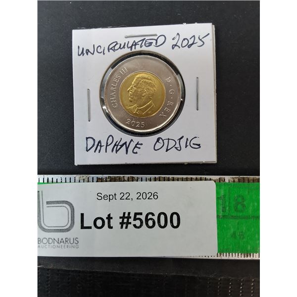 Uncirculated Canadian 2025 Toonie with Daphne Odjig Art