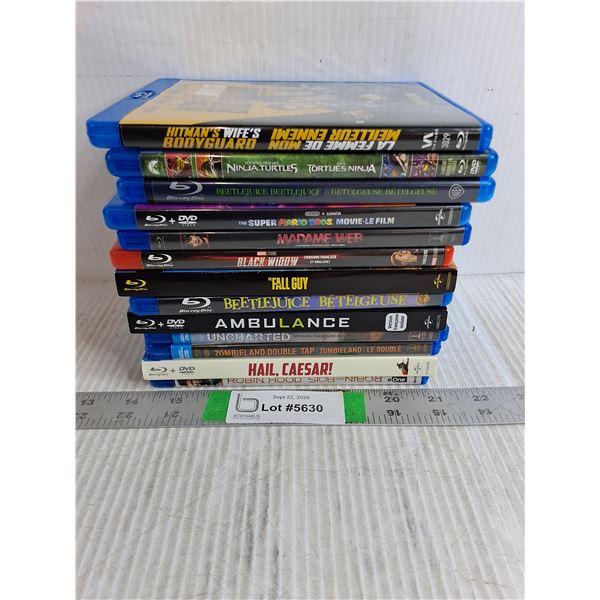 (13) Blu-Ray Movies-Beetlejuice,Black Widow,Ninja Turtles,Robin Hood and more
