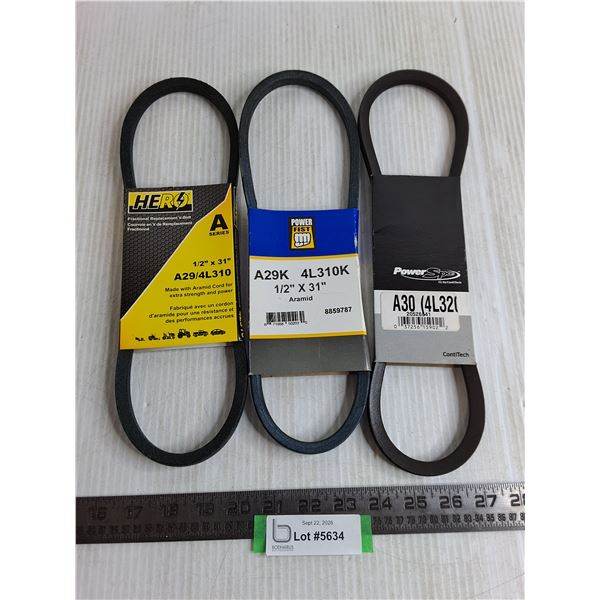 (3) Unused Automotive Belts