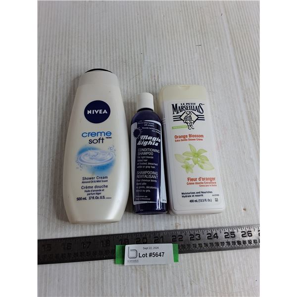 (2) Bottles of Body Wash, (1) Partial Shampoo/Conditioner - Cannot Ship