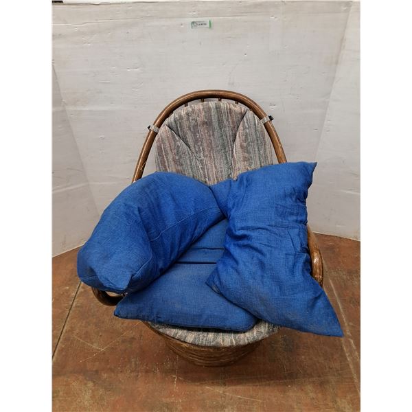 *Bamboo Lounger Chair with Cushion and (2) Connected Pillows No Shipping