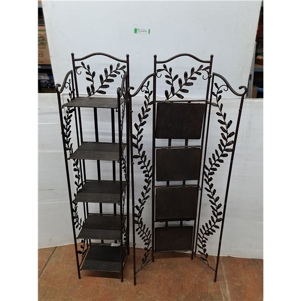 *(2) Metal Folding Shelves with Five Levels No Shipping