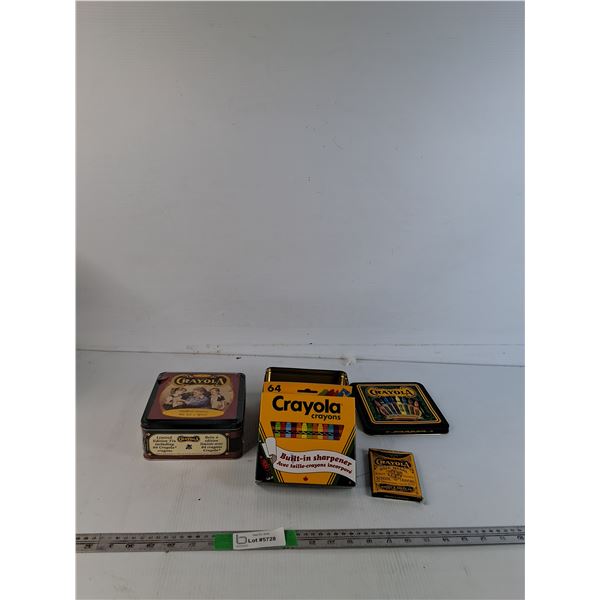 (2) Vintage Tins Of Crayola Crayons (appears NIB)