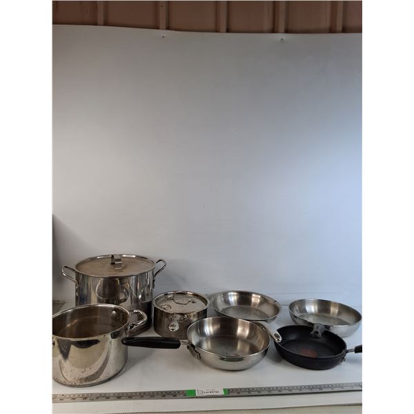 Variety Of Stainless Steel Pots & Pans (cannot ship)