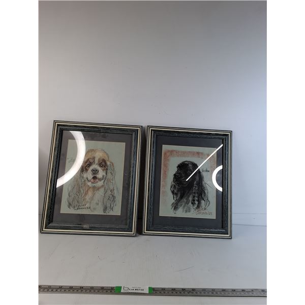 (2) Picture Frames Of  Wall Art 14"x17"